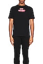 view 3 of 4 Emotion Neon Slim Short Sleeve T-Shirt in Black & Pink