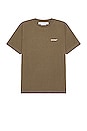 view 2 of 4 Bricks Slim Short Sleeve T-Shirt in Army Green & White