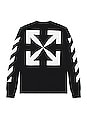 view 1 of 4 Diagonal Arrow Long Sleeve Tee in Black & White