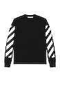 view 2 of 4 Diagonal Arrow Long Sleeve Tee in Black & White