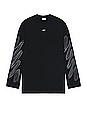 view 2 of 5 Scribble Diag Wide Long Sleeve T-shirt in Black & White