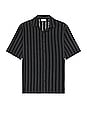 view 1 of 5 Stripes Bowling Shirt in Black & Ivory