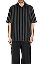 view 4 of 5 Stripes Bowling Shirt in Black & Ivory