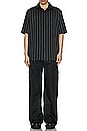 view 5 of 5 Stripes Bowling Shirt in Black & Ivory