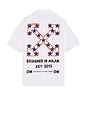 view 1 of 5 Star Arrow Poplin Bowling Shirt in White
