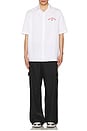 view 5 of 5 Star Arrow Poplin Bowling Shirt in White