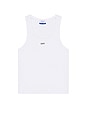 view 1 of 4 Off Stamp Rib Tank in White & Black