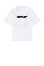 view 2 of 4 Spray Arrow Bowling Shirt in White & Black