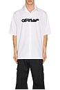 view 3 of 4 Spray Arrow Bowling Shirt in White & Black