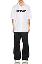 view 4 of 4 Spray Arrow Bowling Shirt in White & Black