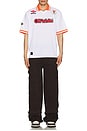 view 5 of 5 Eagle Soccer Polo in White & Red