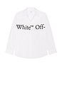view 5 of 4 Bookish Scarf Poplin Overshirt in White