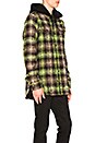 view 2 of 5 Diagonal Check Hooded Shirt in Green