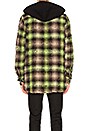 view 3 of 5 Diagonal Check Hooded Shirt in Green