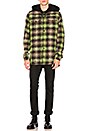 view 4 of 5 Diagonal Check Hooded Shirt in Green