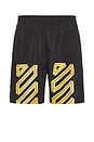 view 2 of 4 Tape Surfer Swimshort in Black & Super Lemonade