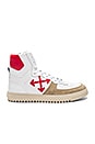 view 2 of 6 70s High Top Sneakers in White & Red
