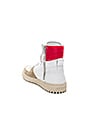 view 3 of 6 70s High Top Sneakers in White & Red