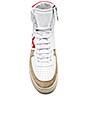 view 5 of 6 70s High Top Sneakers in White & Red