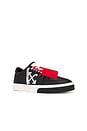 view 2 of 6 New Low Vulcanized Leather Sneaker in Black & White