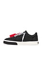 view 5 of 6 New Low Vulcanized Leather Sneaker in Black & White