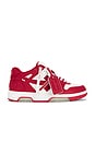 view 1 of 6 Out Of Office Calf Leather Sneaker in White & Haute Red