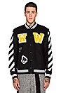 view 1 of 4 Letterman Patch Jacket in Black & White