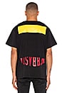 view 3 of 4 White Patchwork Tee in Black & Yellow