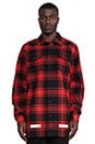 view 1 of 4 Button Down Wool-Blend Flannel in Red Check