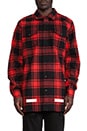 view 4 of 4 Button Down Wool-Blend Flannel in Red Check