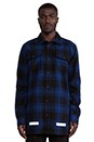 view 1 of 4 Button Down Wool-Blend Flannel in Blue Check