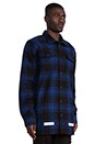 view 2 of 4 Button Down Wool-Blend Flannel in Blue Check