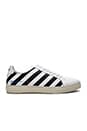 view 1 of 6 Diagonal Stripe Sneakers in White & Black