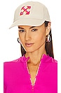 view 1 of 3 Embroidered Arrow Baseball Cap in White & Fuchsia