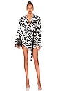 view 1 of 3 Zebra VI Belted Shirt Dress in White & Black
