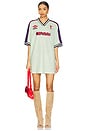 view 1 of 4 Soccer Mini Dress in Lime Cream & Aurora Red