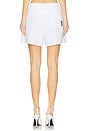 view 4 of 6 Embroidered Poplin Elastic Waist Shorts in White & Black
