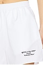 view 6 of 6 Embroidered Poplin Elastic Waist Shorts in White & Black