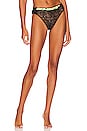 view 1 of 4 Logo Band Lace Thong in Black