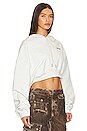 view 2 of 4 For All Helv Crop Over Hoodie in White A Bl