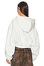 view 3 of 4 For All Helv Crop Over Hoodie in White A Bl