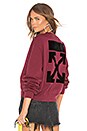 view 1 of 6 Arrow Crop Crewneck Sweatshirt in Bordeaux & Black