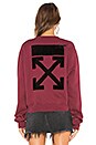 view 4 of 6 Arrow Crop Crewneck Sweatshirt in Bordeaux & Black