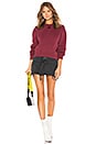 view 5 of 6 Arrow Crop Crewneck Sweatshirt in Bordeaux & Black