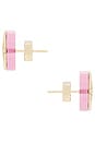 view 2 of 3 Arrow Earrings in Gold & Rose Pink