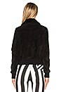 view 3 of 4 Aviator Bomber Jacket with Goat Fur in Black