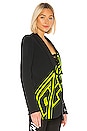 view 2 of 4 Loose Fit Smoking Jacket in Black Fluorescent Yellow