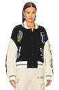 view 2 of 7 BLOUSON EMBR PATCH CROCO in Black Muilti