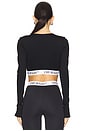 view 3 of 4 Logoband Zipped Crop Top in Black