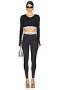 view 4 of 4 Logoband Zipped Crop Top in Black
